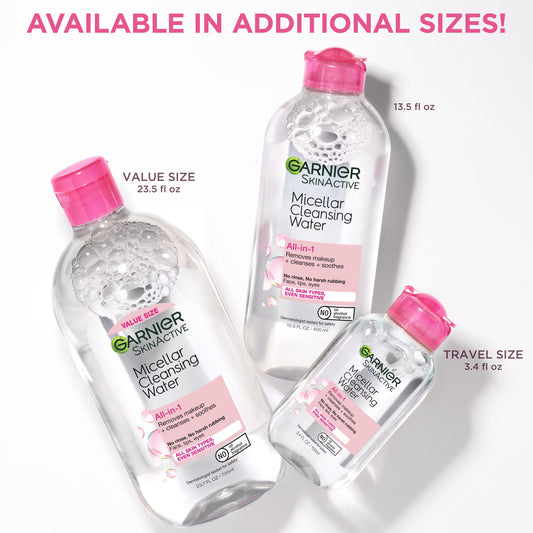 Garnier SkinActive Micellar Cleansing Water Makeup Remover & Face Cleanser – 3.4 fl oz