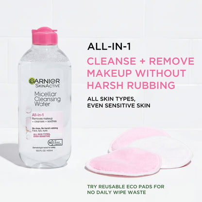 Garnier SkinActive Micellar Cleansing Water Makeup Remover & Face Cleanser – 3.4 fl oz