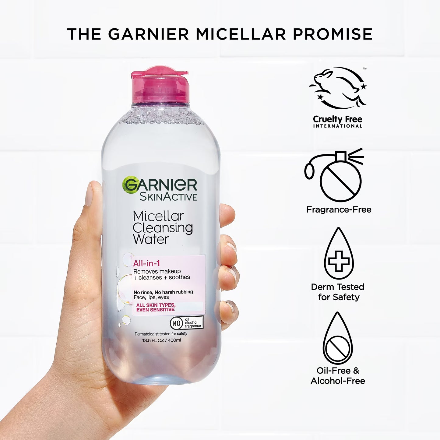Garnier SkinActive Micellar Cleansing Water Makeup Remover & Face Cleanser – 3.4 fl oz