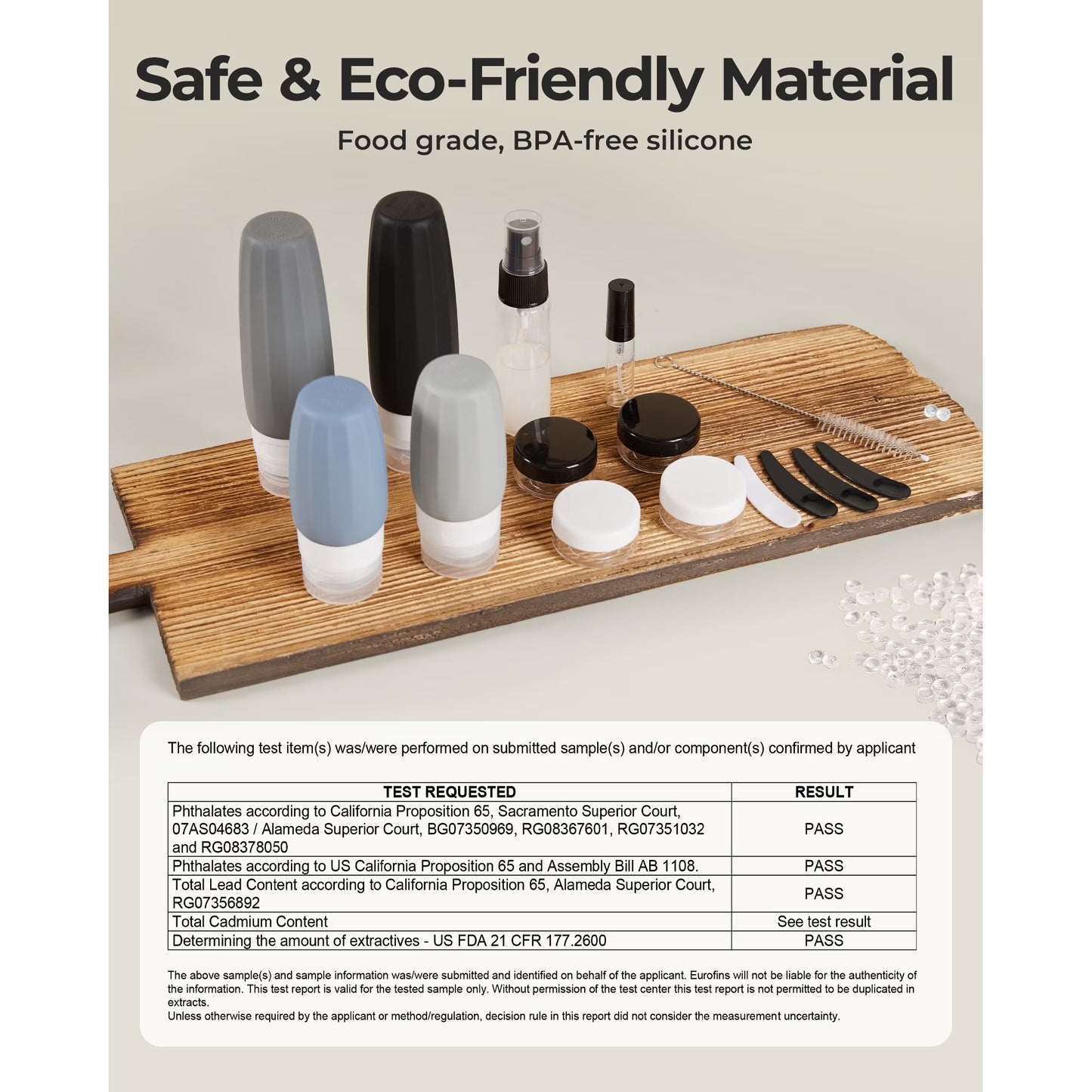 BAGSMART 18-Piece TSA Approved Travel Bottles & Toiletry Containers Set