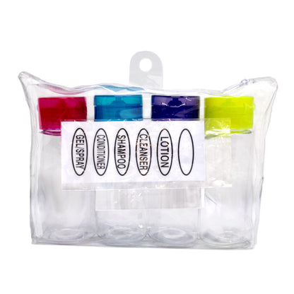 Quality Choice 6-Piece TSA Approved Travel Bottle Kit with Clear Zipper Bag