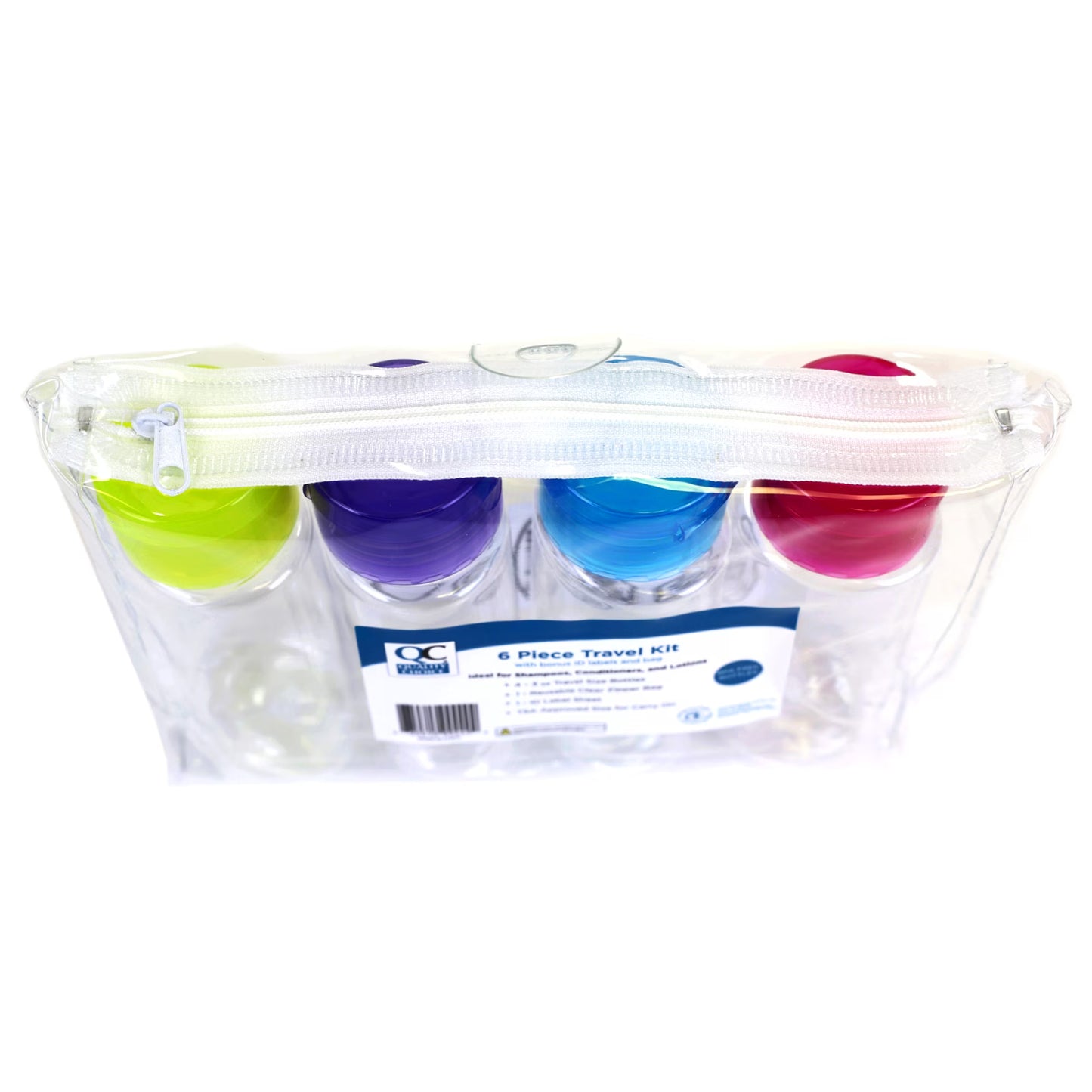 Quality Choice 6-Piece TSA Approved Travel Bottle Kit with Clear Zipper Bag