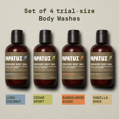 Papatui A250 Limited Edition Mini Body Wash Sampler Pack – 4 Count