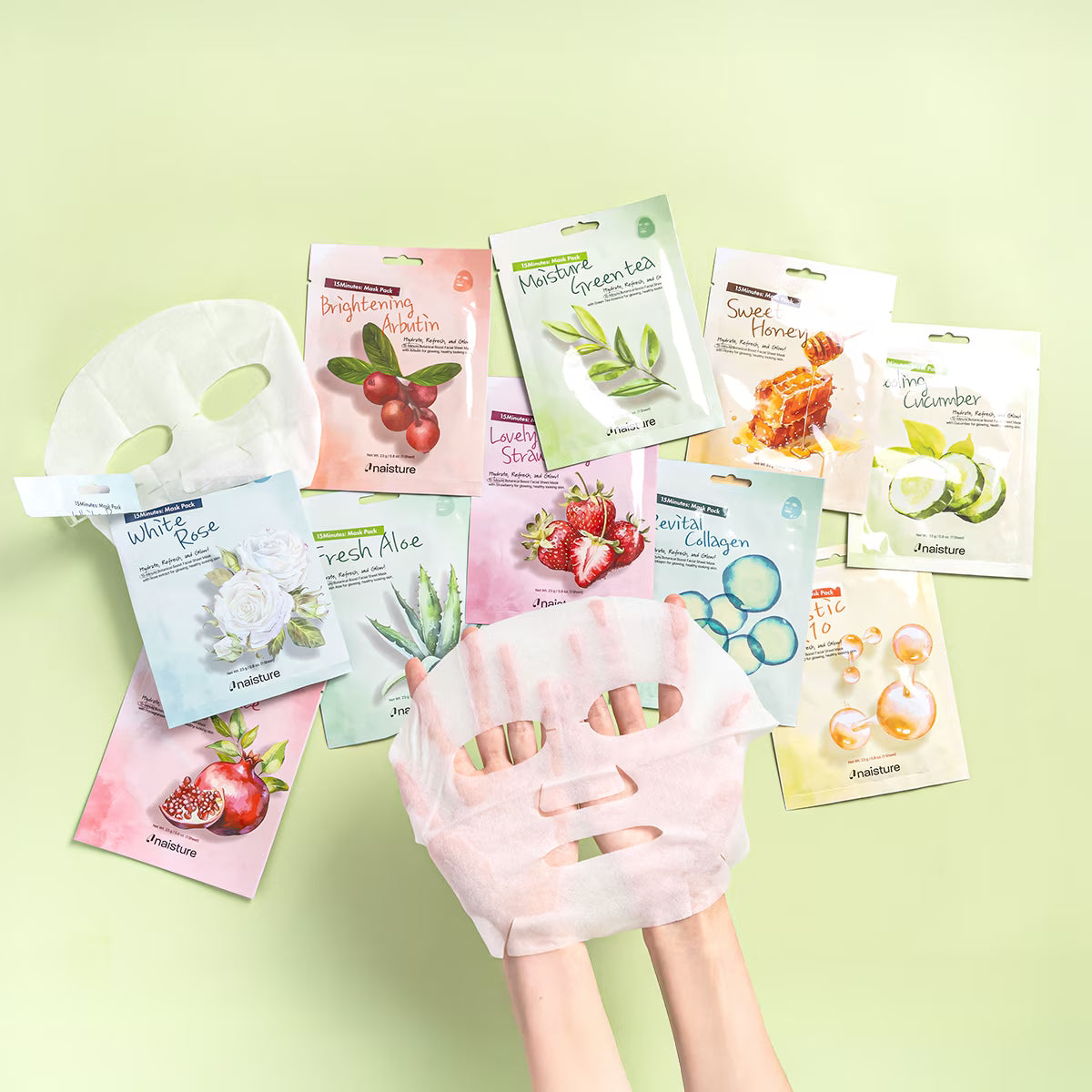 Naisture Home Bundle 15 Minutes Mask Assorted Face Sheet Mask Pack – 10 Piece