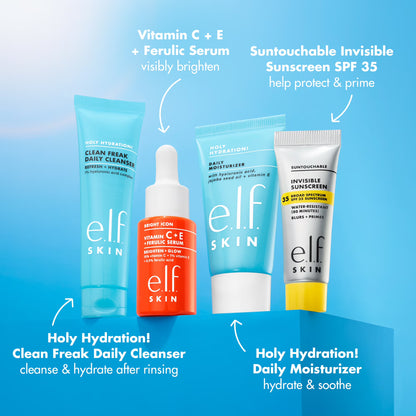 e.l.f. SKIN Wake the e.l.f. Up! Skincare Kit – 4 Piece