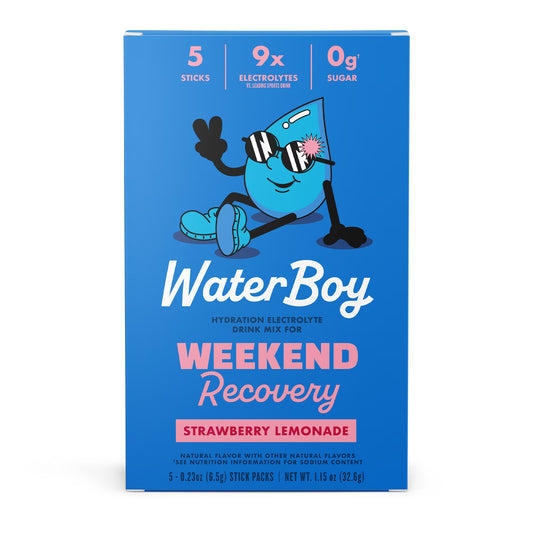 Waterboy Hydration & Weekend Recovery Powder Packets Strawberry Lemonade – 5 Count
