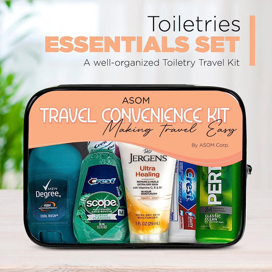 Unisex Toiletry Travel Kit TSA Approved Personal Care & Hygiene Essentials Set – 20 Piece
