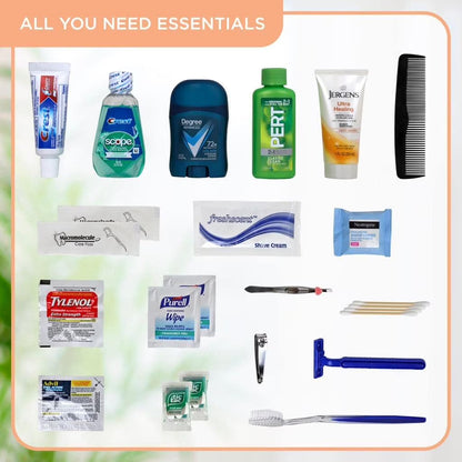 Unisex Toiletry Travel Kit TSA Approved Personal Care & Hygiene Essentials Set – 20 Piece