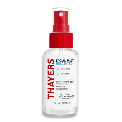Thayers Witch Hazel Unscented Travel Size Face Mist for Sensitive Skin – 3 oz