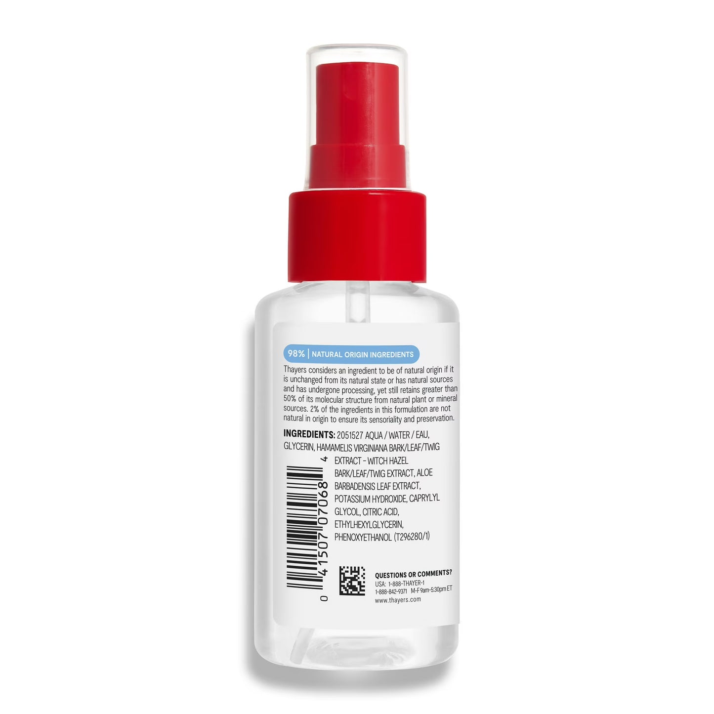 Thayers Witch Hazel Unscented Travel Size Face Mist for Sensitive Skin – 3 oz